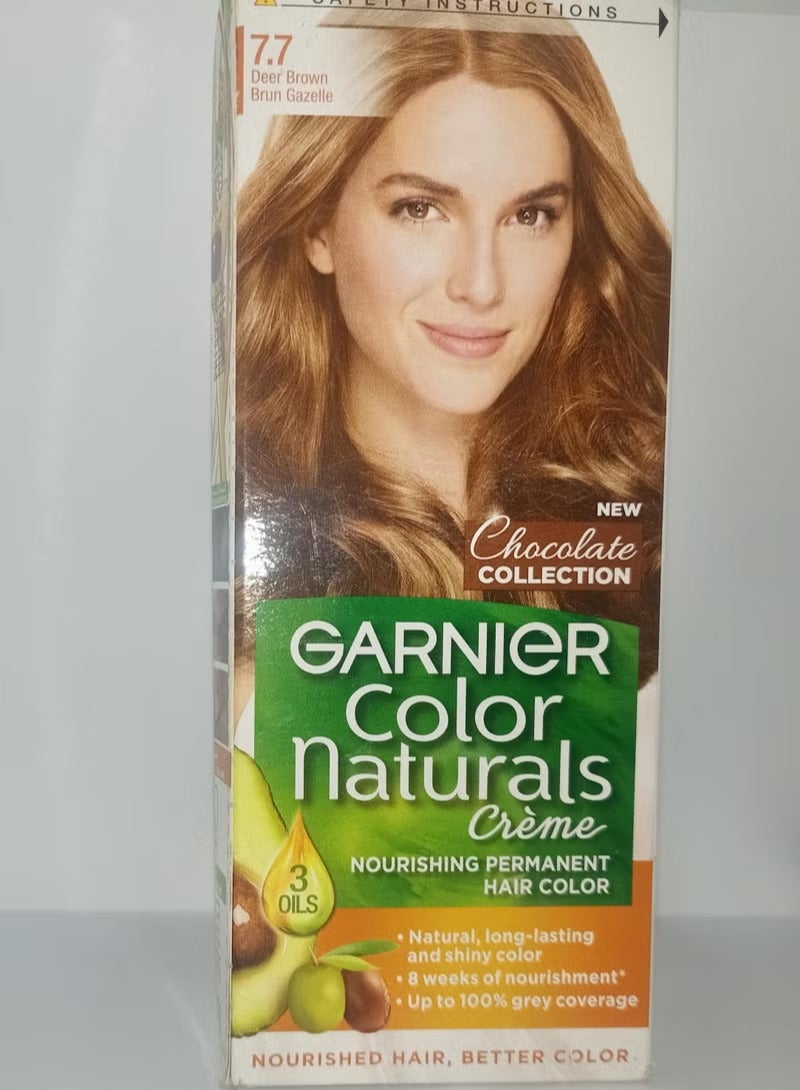 Garnier Color Naturals Permanent Creme Hair Color - 7.7 Deer Brown 112 ml